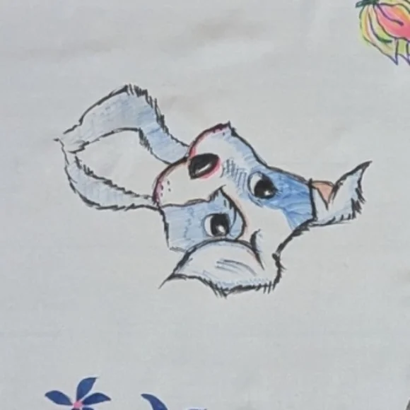 Spring Silk/satin Scarf Hand painted One of A Kind "Best Friends" Dog Print - Picture 8 of 14